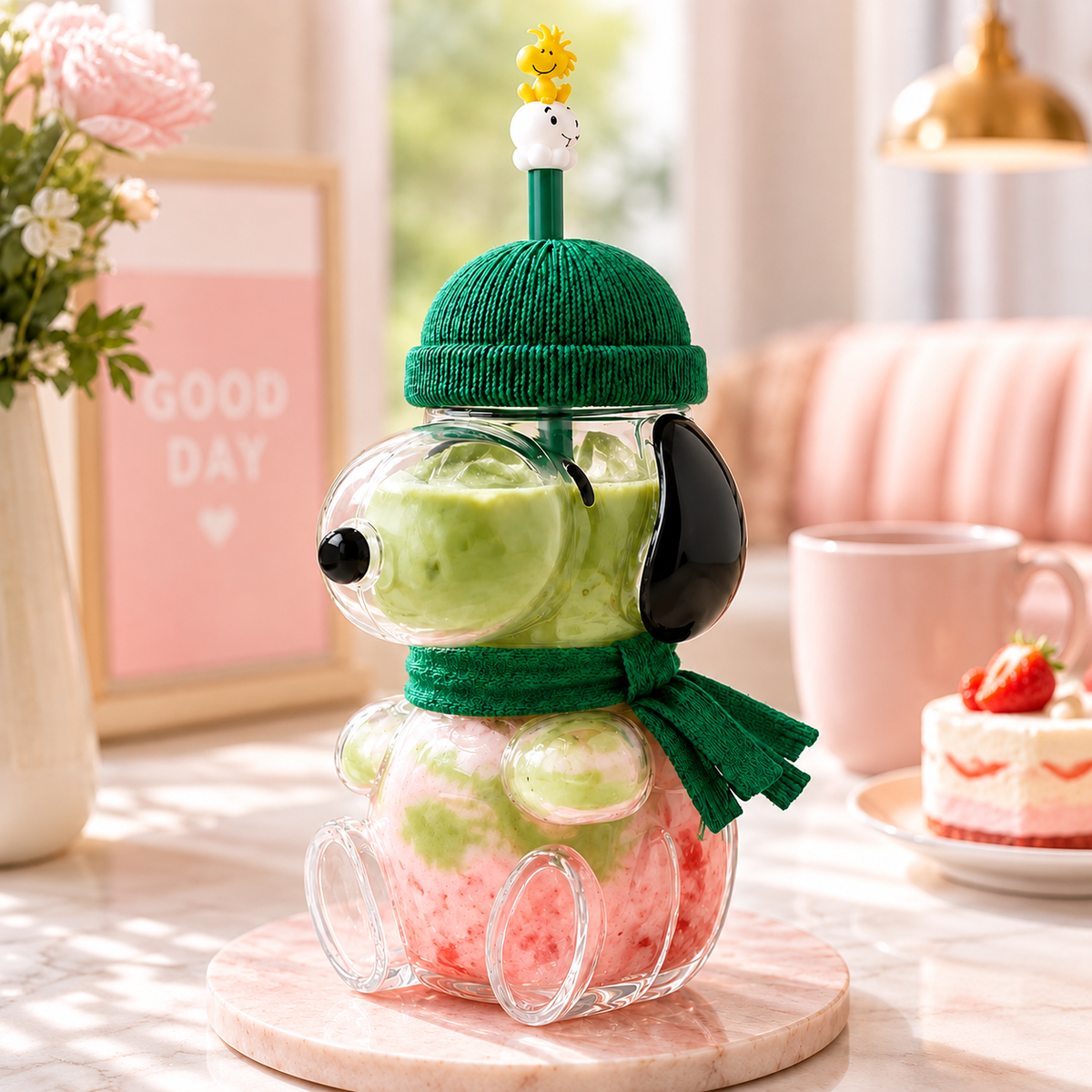 ๐ฅค FALL FAVORITE | Cute Character Cold Cup โ 3D Glass Tumbler with Straw for Iced Coffee, Matcha & Cold Drinks