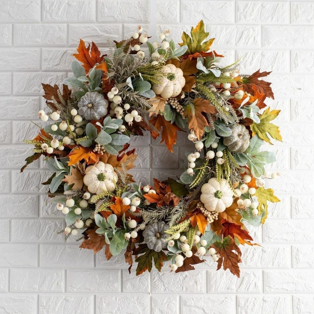 🔥Last Day 49% OFF💖 Handmade Fall Peony And Pumpkin Wreath - Year Round Wreath