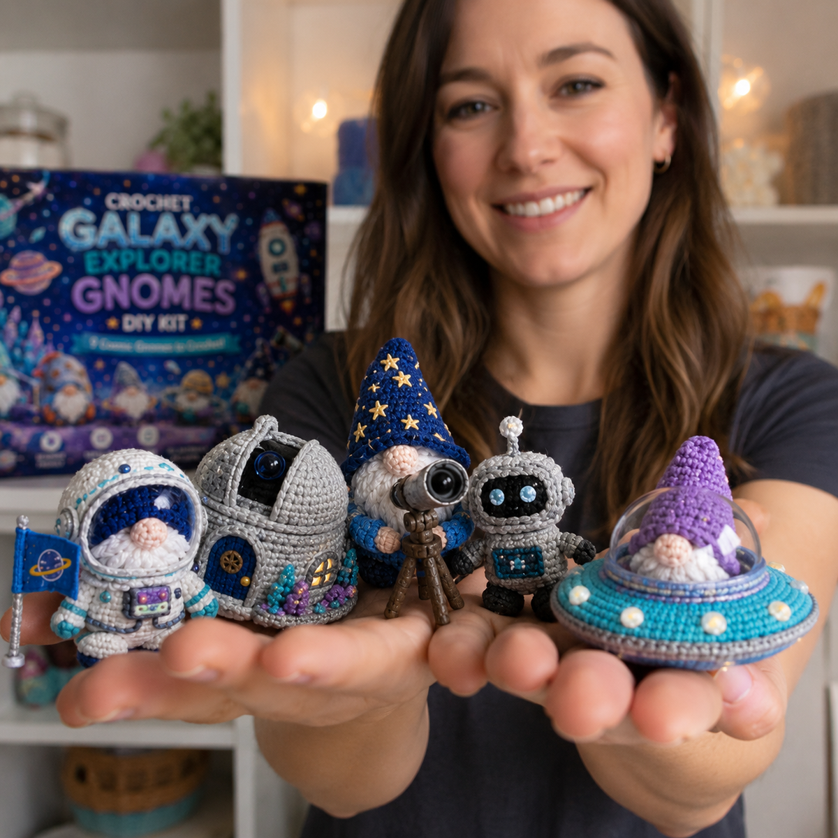 ๐งถ Whimsical Gnome Adventures โ 9-Piece Fantasy Crochet DIY Kit