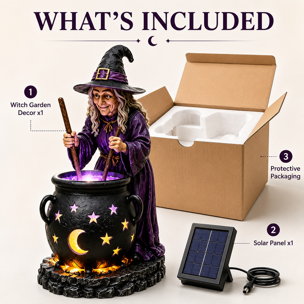⚡50% OFF TODAY🧙♀️Halloween Witch Glowing Cauldron Solar Light
