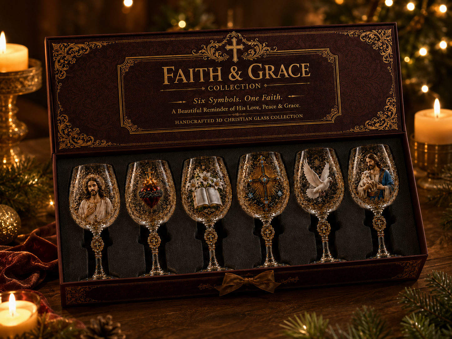 🎁✝️Faith & Grace Christian Wine Glass Set - The Perfect Gift for Someone Who Loves Jesus 🎁