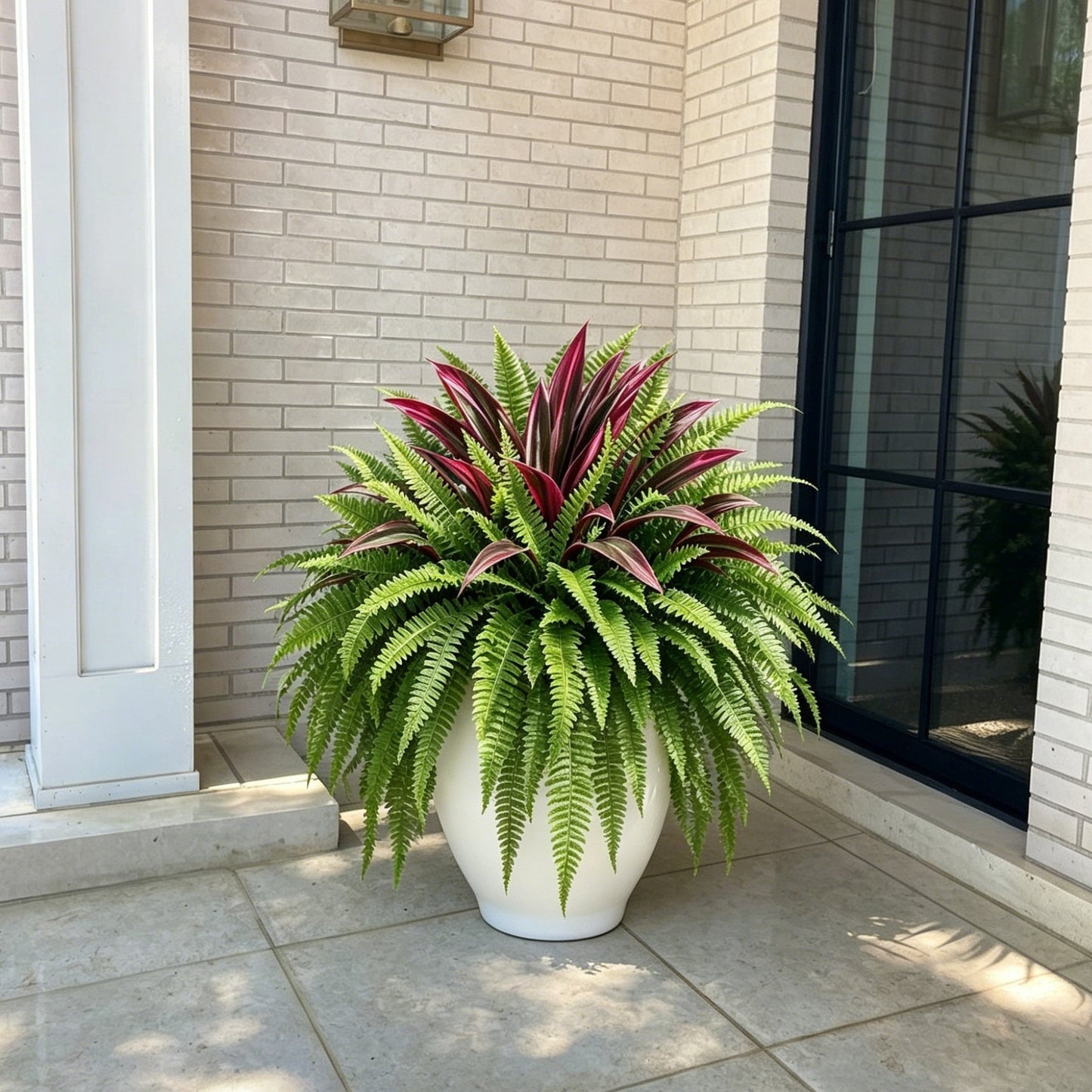 💥Summer Special🔥 UV-Resistant Artificial Fern & Red Dracaena Decorative Plants – Full, Lush & Fade-Resistant!