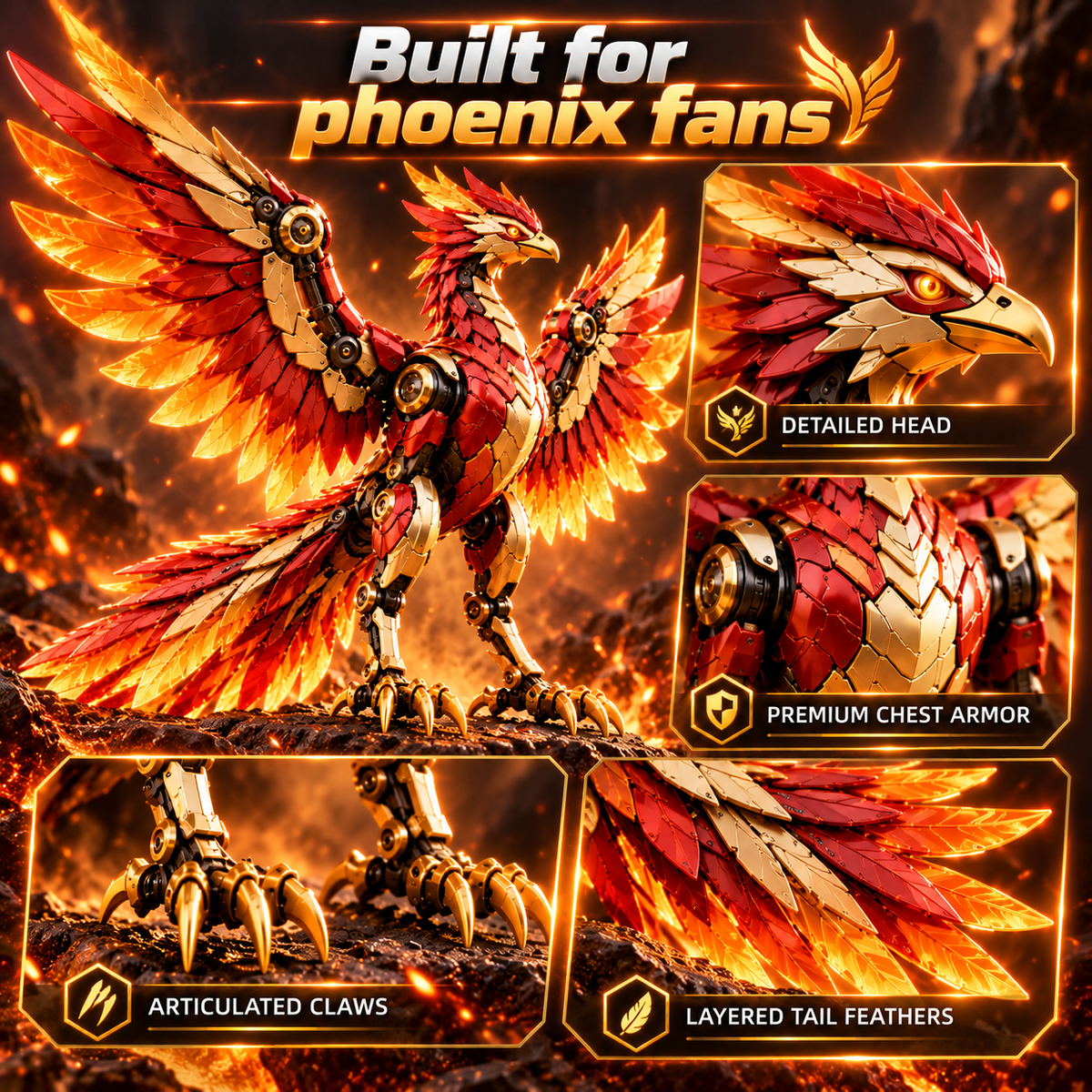 π¦βπ₯ 2-in-1 Transforming Mechanical Phoenix Egg β Winged Fantasy Figure