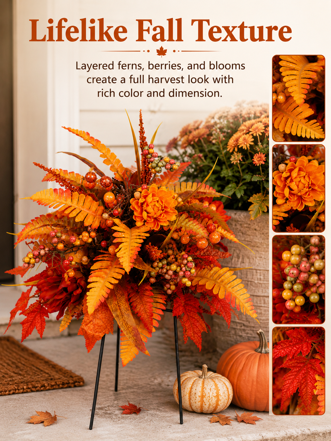 đAutumn Harvest Floral Garden Stake Arrangement