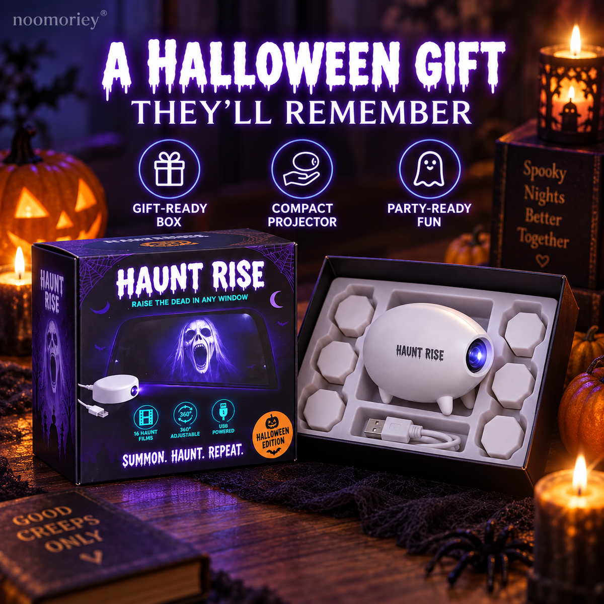🎃🎃 Halloween Window Projector 👻 16 Spooky Films USB Powered Holiday Decor