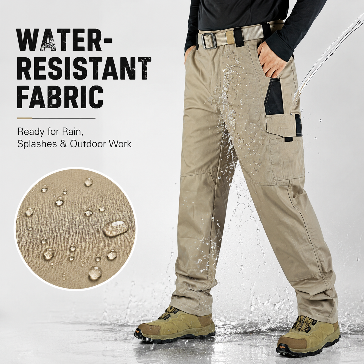 👖🔥 Men’s Waterproof Tactical Work Pants – Built for Work & Adventure