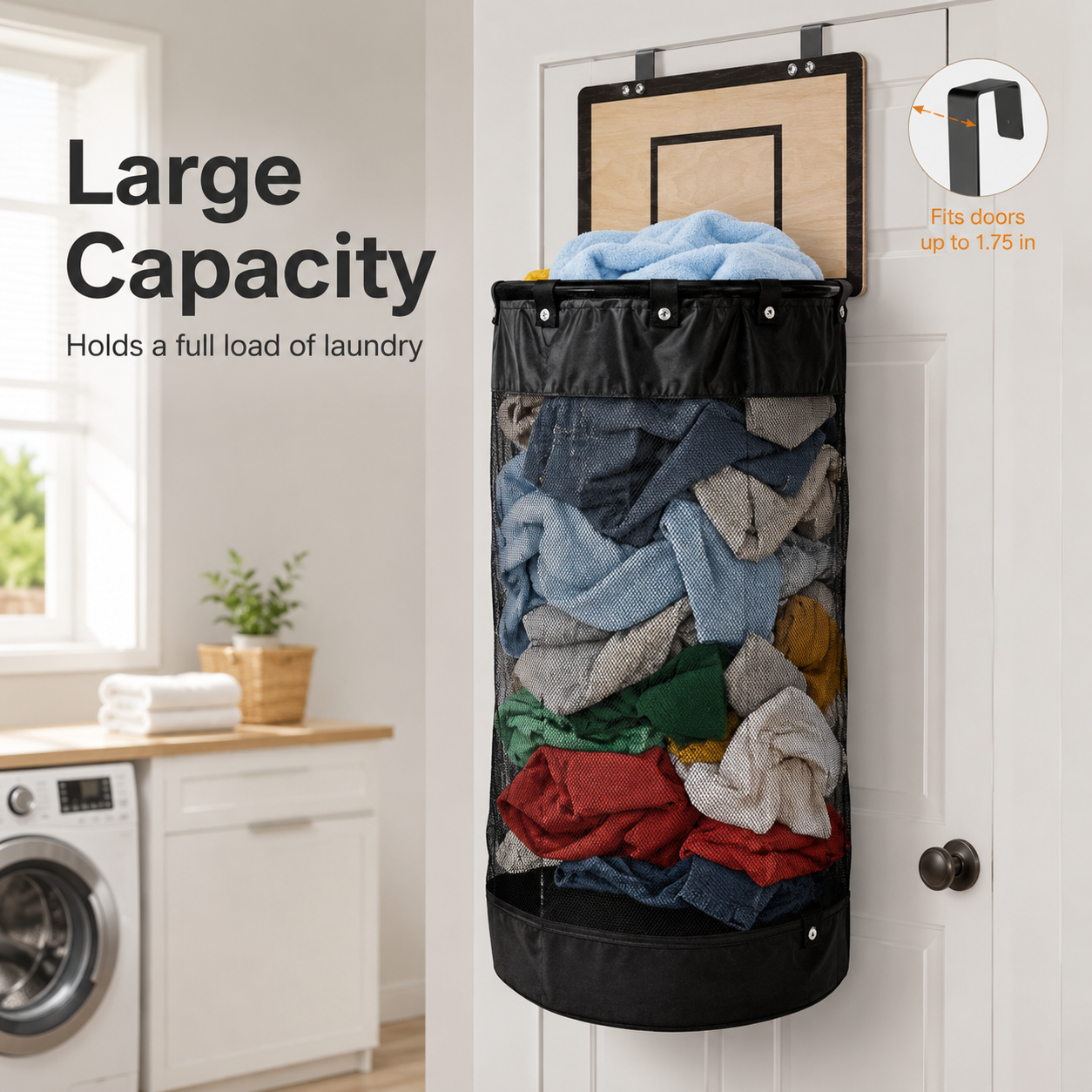 ๐ Over-the-Door Basketball Laundry Hamper โ Turn Laundry into a Fun Game