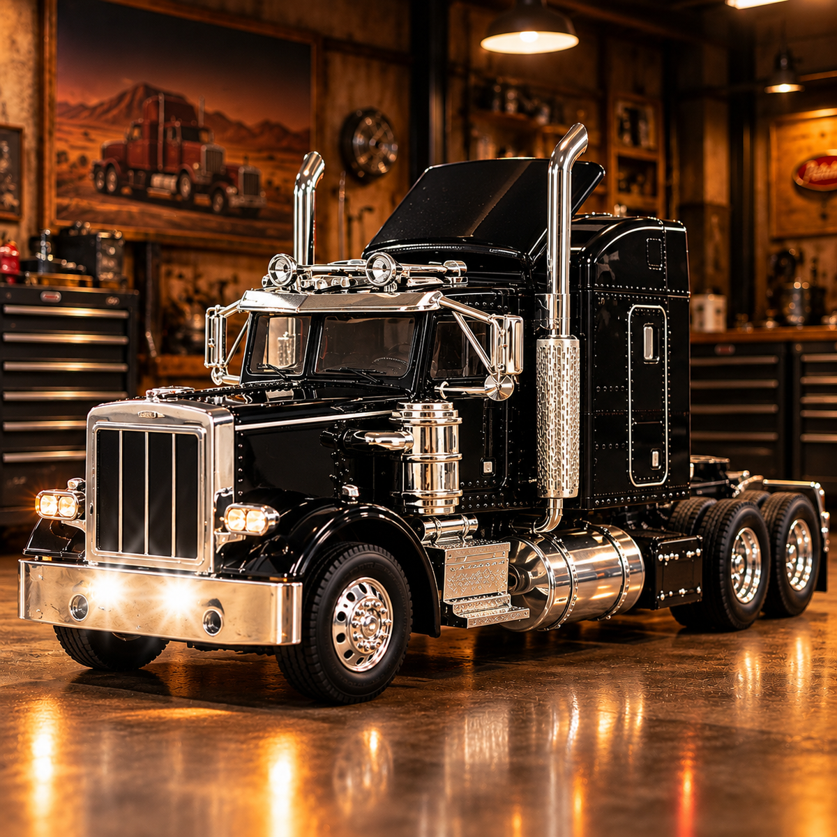 π Candy Apple Red American Truck Model Kit β Build Your Own Classic Semi Truck