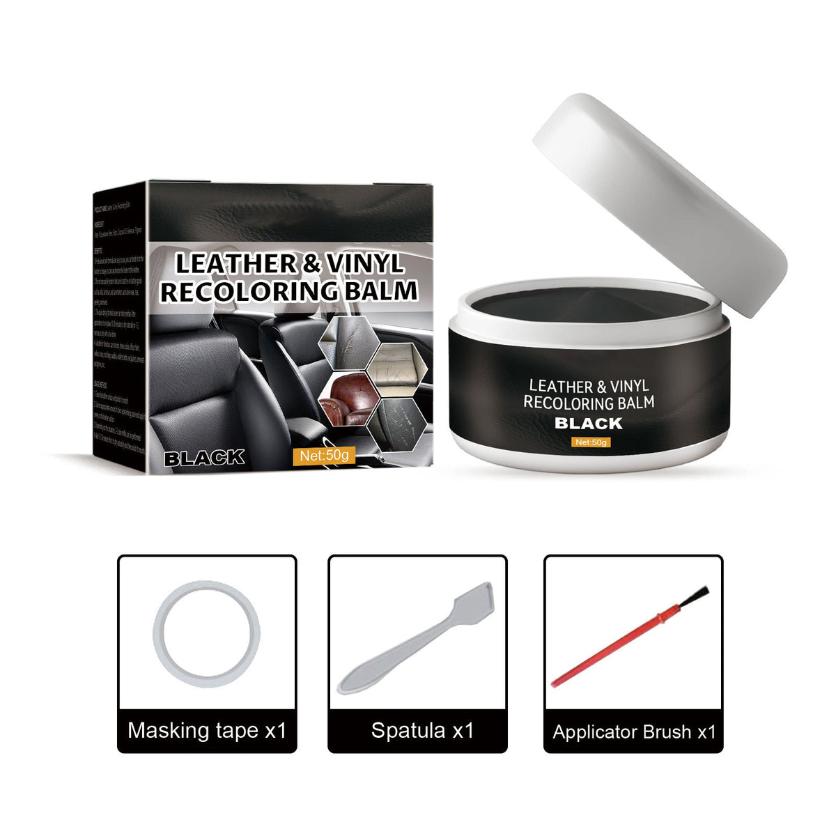 🔥Leather & Vinyl Recoloring Balm Kit – Restore Faded Seats, Sofas & Shoes