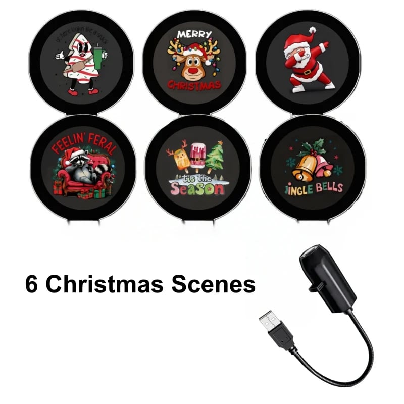 🎄🌟 Plug-&-Play HD Christmas Projector – 6 or 10 Festive Scenes
