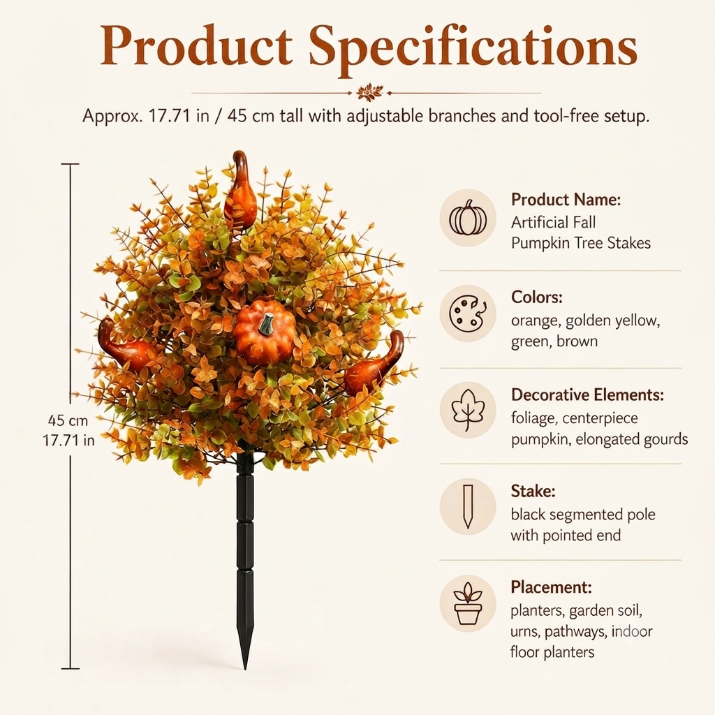 🎁Hot Sale 49% OFF🔥Artificial Fall Pumpkin Tree Stakes🍂
