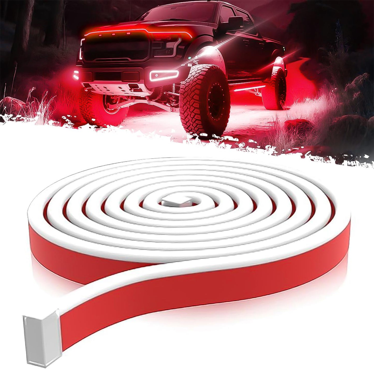 71” High Brightness Automotive Hood Gap LED Strip - Ambient Lighting Package with Unique Daytime Running Light Design, Easy Installation, 12V-Ice Blue eclipse led lights