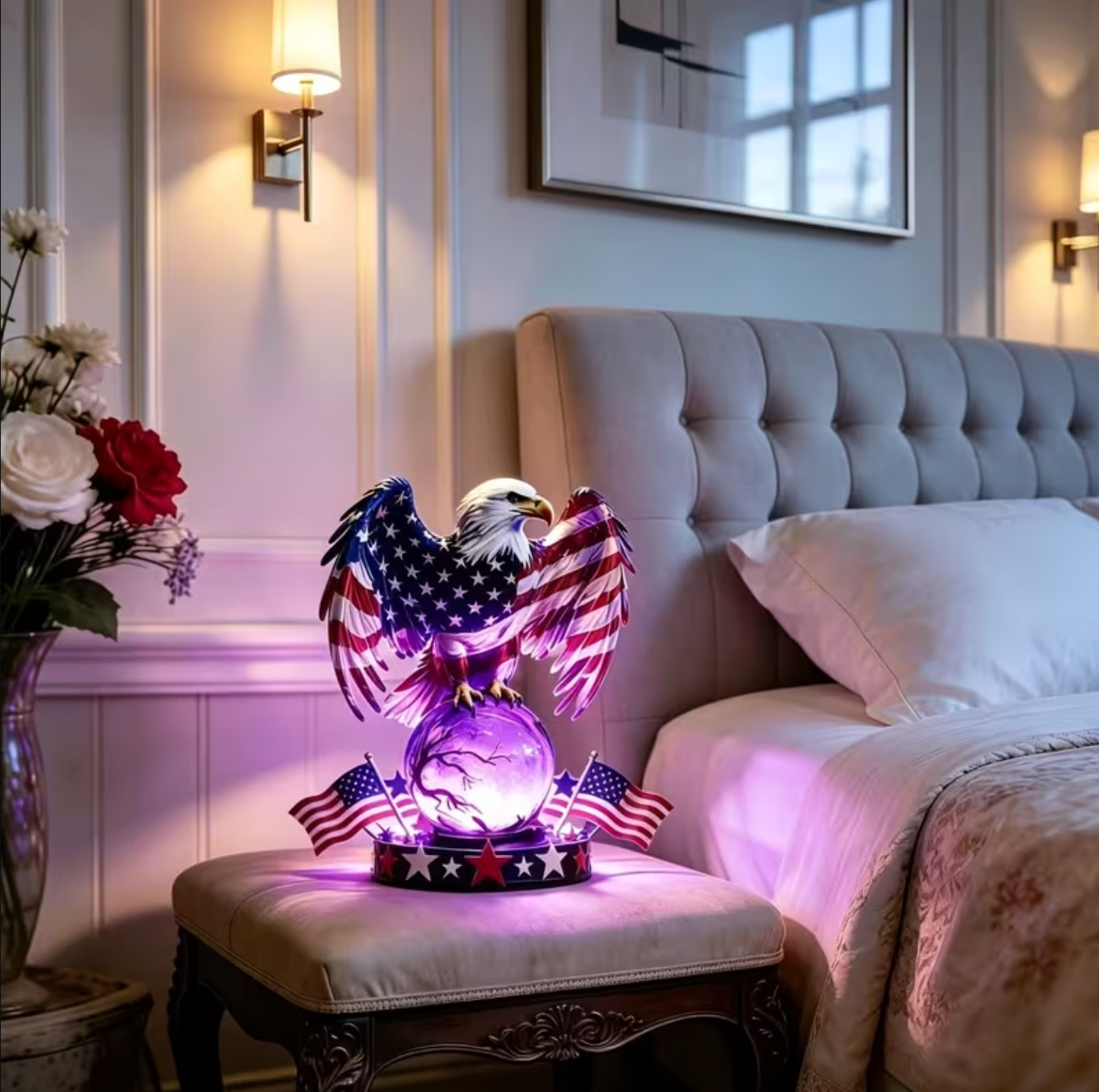 🔥HOT SALE 🇺🇸 Freedom Eagle Patriotic LED Table Lamp – American Pride Decor