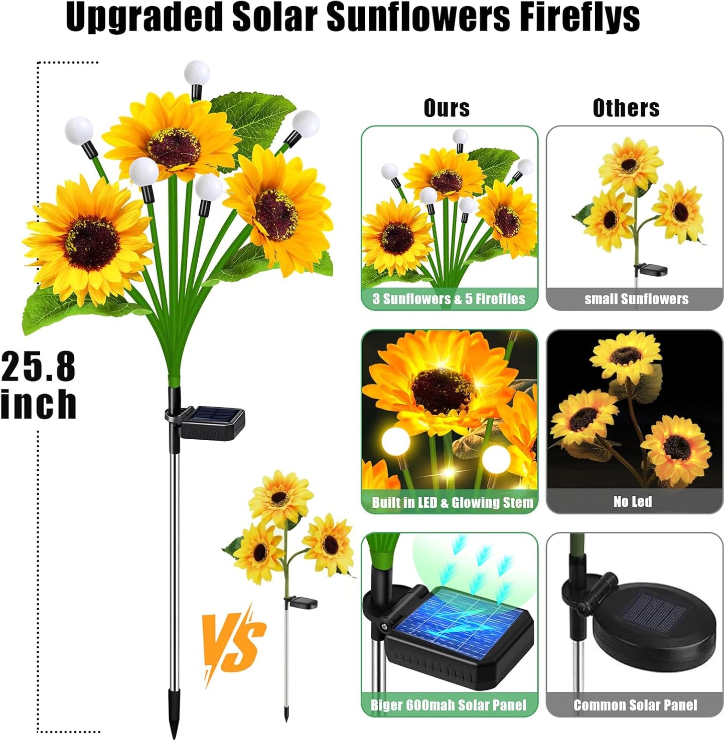 🌻❤Mother's Day Sale 49% OFF- 🌞Solar LED Sunflower Garden Lights-29.6inch/74cm