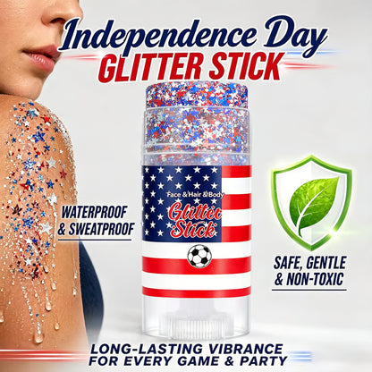 🇺🇸 Patriotic-Themed Body Glitter Sticks Waterproof Red, White & Blue Face & Hair Glitter for Parties, Celebrations & Game Day Looks ✨🎆