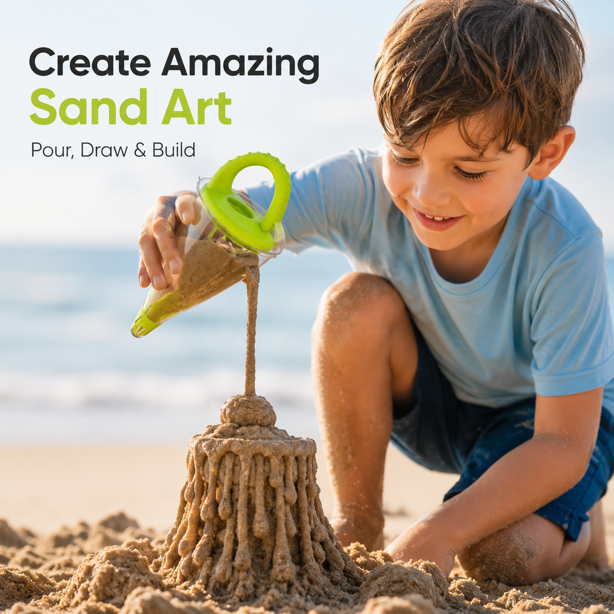 Hot Sale🏖️ Kids Sand & Water Funnel Toy with Sifting Shovel – Keeps Kids Busy All Afternoon 🌊