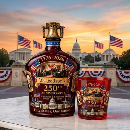 🇺🇸 BEST SELLER🔥1776–2026 250th Anniversary Whiskey Bottle & Glass Gift Set