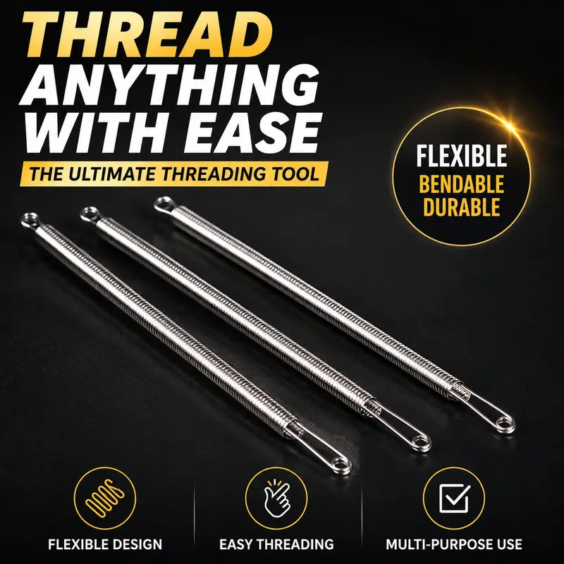 🧵 Flexible Drawstring Threader Tool – 2PCS Stainless Steel Cord Repair Set