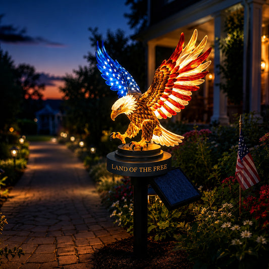 🔥Solar Eagle Garden Light – A Glowing Tribute to American Freedom(📦Buy 2 Free Shipping)