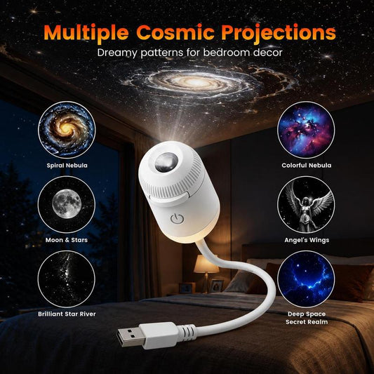 🎁Hot Sale 50% OFF🔥USB Star Projector Lamp, Galaxy Projection & Bedside Night Light🌌