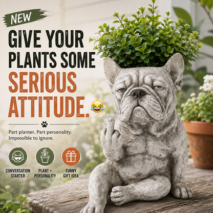 🎁 SPECIAL OFFER | Funny Bulldog Planter – Unique Plant Lover Gift & Cheeky Garden Decoration