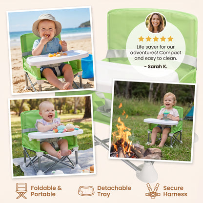 🔥 50% OFF Today – Foldable Baby Camping Chair with Tray for On the Go