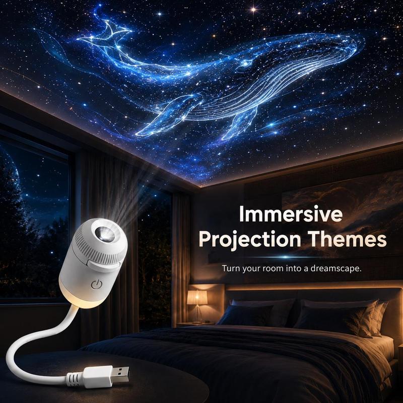 🎁Hot Sale 50% OFF🔥USB Star Projector Lamp, Galaxy Projection & Bedside Night Light🌌