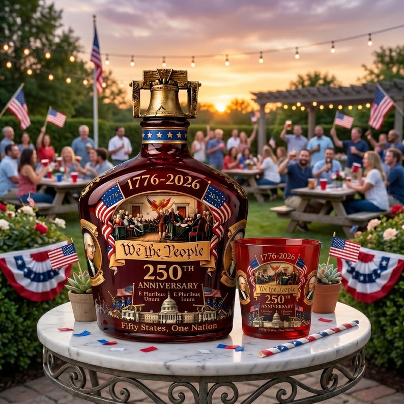 🇺🇸 BEST SELLER🔥1776–2026 250th Anniversary Whiskey Bottle & Glass Gift Set