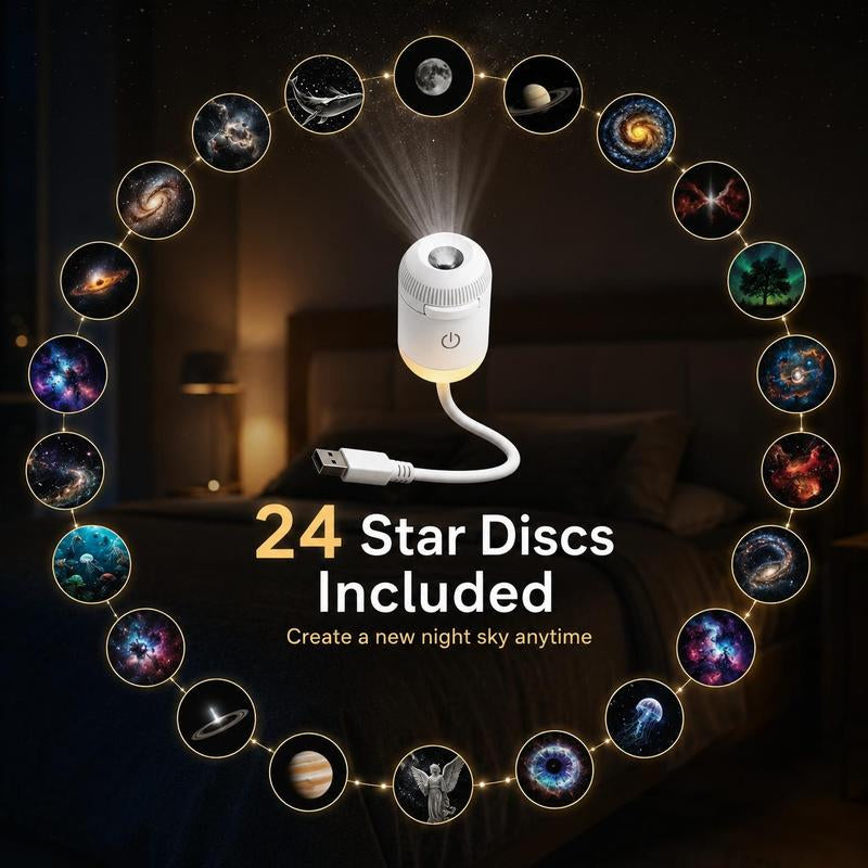 🎁Hot Sale 50% OFF🔥USB Star Projector Lamp, Galaxy Projection & Bedside Night Light🌌