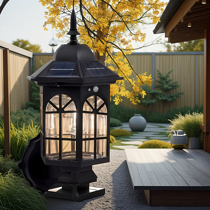 🔥LAST DAY 50% OFF🏡✨ Vintage Solar Motion Sensor Wall Light | IP65 Waterproof Outdoor Garden & Patio Lantern ☀️