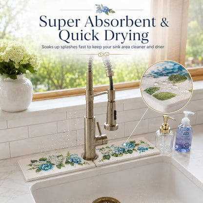 Floral Diatomite Sink Drying Mat
