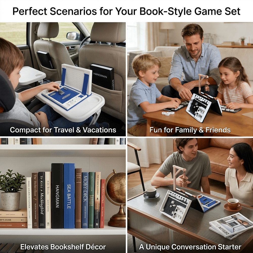 🔥LAST DAY 49%OFF 📚 Vintage Game Set: Enjoy a sophisticated game night and store it away elegantly in a compact book case.