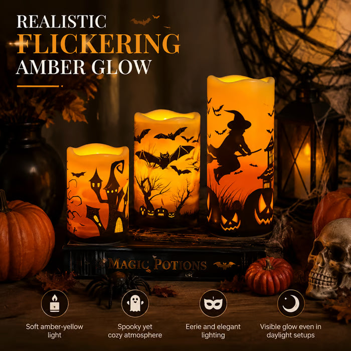 🎃 Halloween Flameless Flickering LED Candles