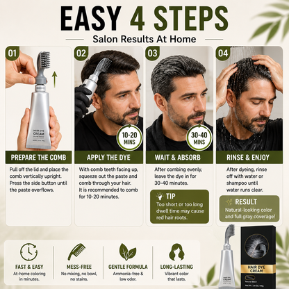 🔥 Hot Sale 55% OFF🎁 Instant Gray Coverage Hair Dye Comb for Men & Women