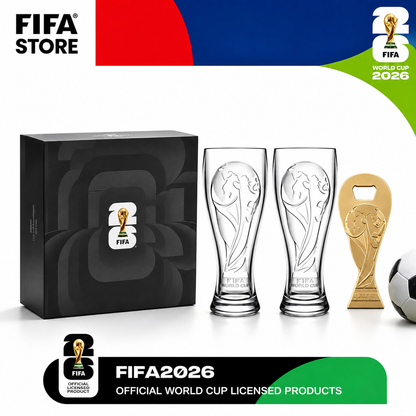🏆 Limited Edition Soccer Trophy Crystal Glass Gift Set with Gold Bottle Opener