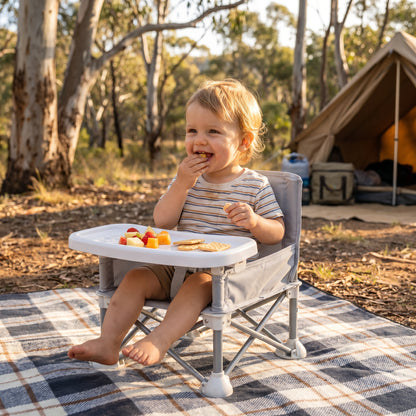 🔥 50% OFF Today – Foldable Baby Camping Chair with Tray for On the Go