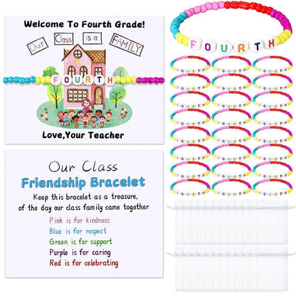 ✨🌈Pack of 25 Welcome Bead Bracelets - Strengthen Classroom Friendship & Spread Warm Kindness!