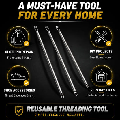 🧵 Flexible Drawstring Threader Tool – 2PCS Stainless Steel Cord Repair Set