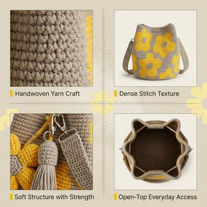 ✨55% OFF TODAY🌼Handmade Crochet Flower Tote Bag