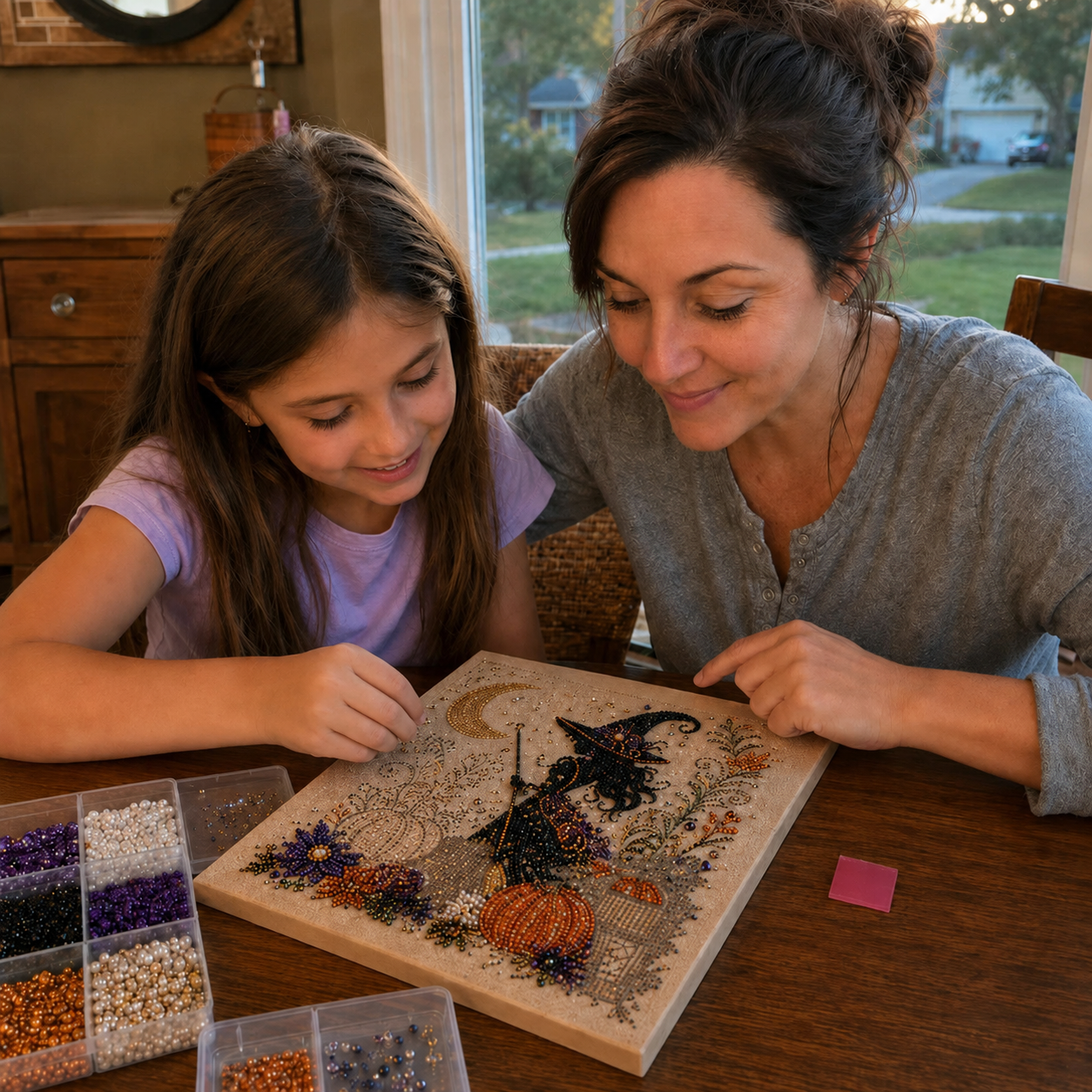 💥 Last Day 49% OFF – 👻✨ Halloween Pearl Art DIY Kit – Turn Tiny Pearls into Spooky-Cute Magic