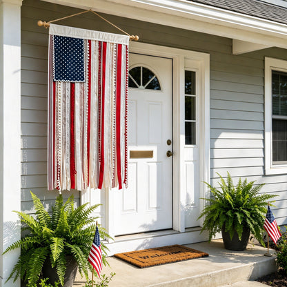 🎉60% OFF 250th Anniversary Sale 🎉4 x 2.3 Ft Lighted Rag American Flag Banner