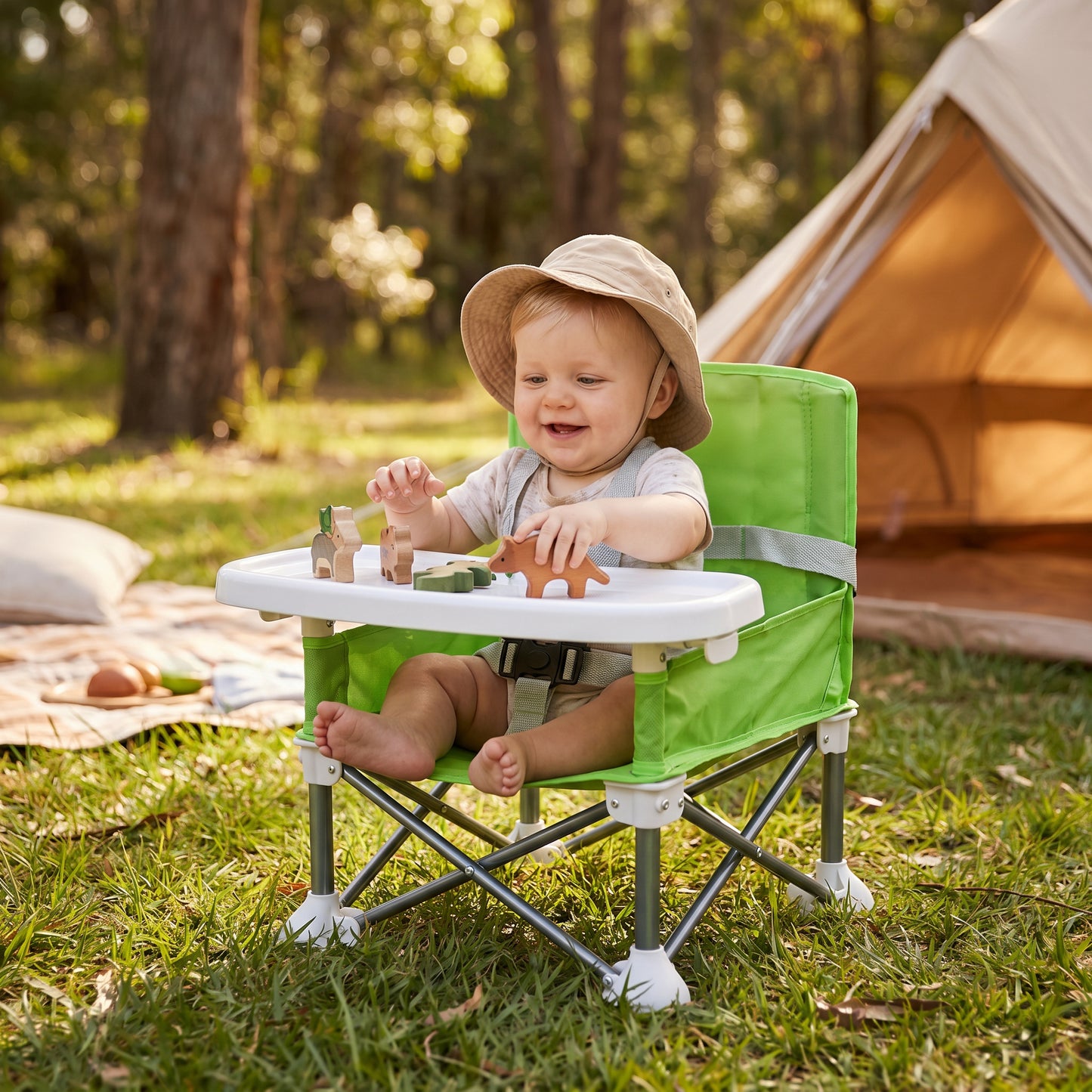 🔥 50% OFF Today – Foldable Baby Camping Chair with Tray for On the Go