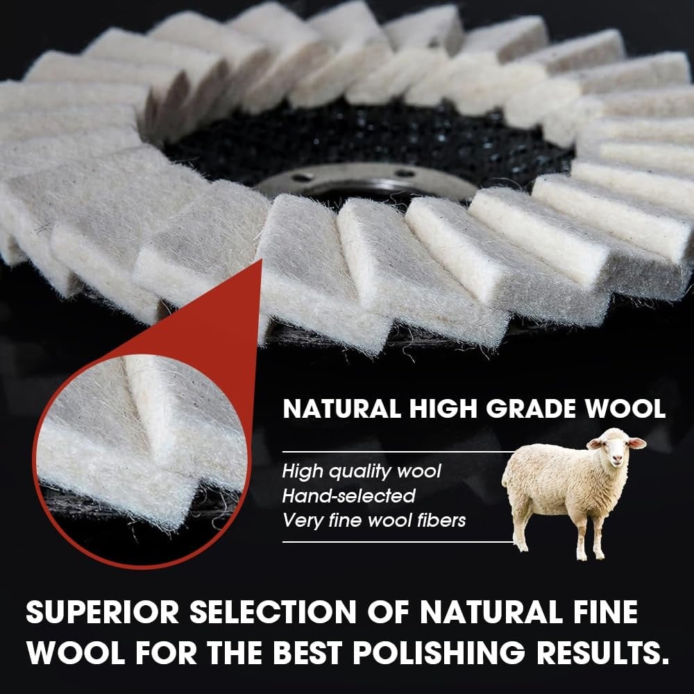 🎁Last Day Promotion 49% OFF🔥 Premium Wool Felt Polishing Flap Disc for Angle Grinders - Mirror Finish Made Easy
