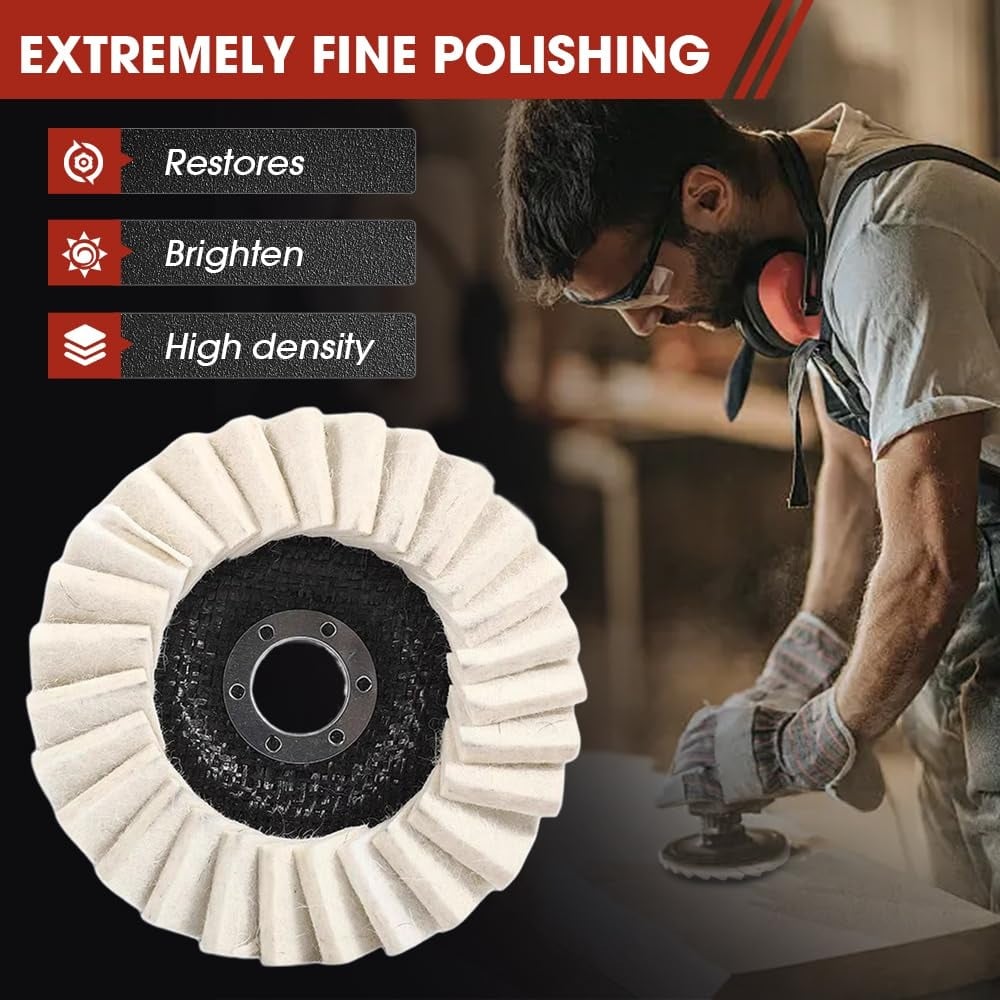 🎁Last Day Promotion 49% OFF🔥 Premium Wool Felt Polishing Flap Disc for Angle Grinders - Mirror Finish Made Easy