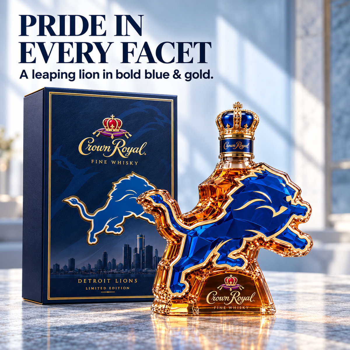 🦁 Lions Pride Collector’s Bottle 👑 Sculpted Lion Design & Gift Box