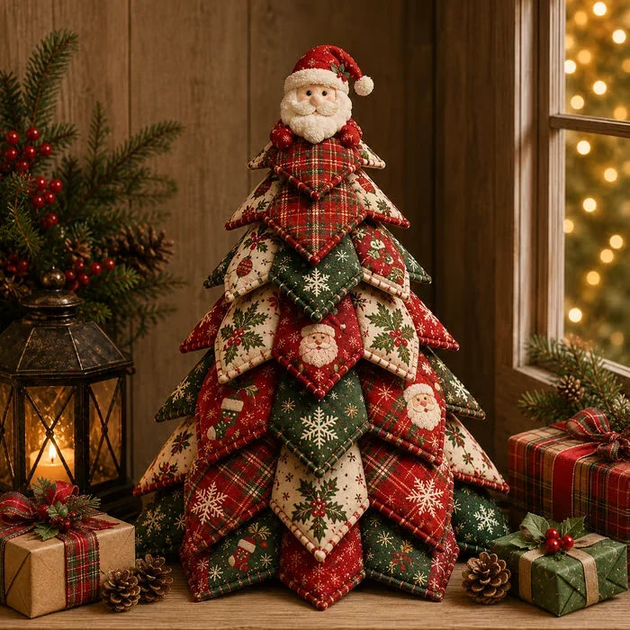 🎄HOT SALE 50% OFF 🧵DIY Quilted Christmas Tree Kit – Handmade Fabric Holiday Tabletop Tree Decor