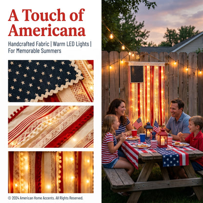 🎉60% OFF 250th Anniversary Sale 🎉4 x 2.3 Ft Lighted Rag American Flag Banner