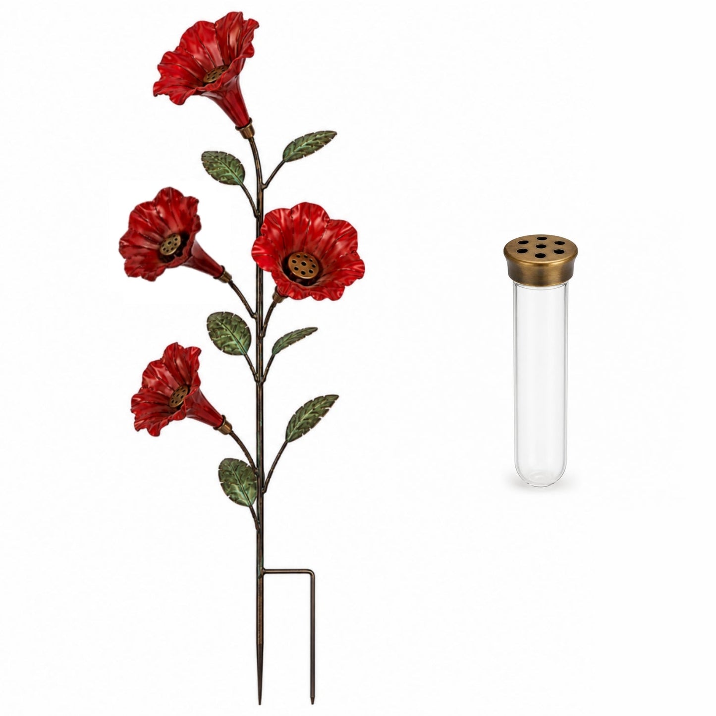 🔥50% OFF TODAY🎁Vintage 4-Flower Hummingbird Feeder Garden Stake
