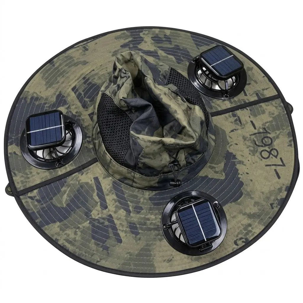 2026 New 3-Solar-Fan Cooling Hat — UPF50+ Sun Protection, Triple-Power Rechargeable, & Water-Resistant