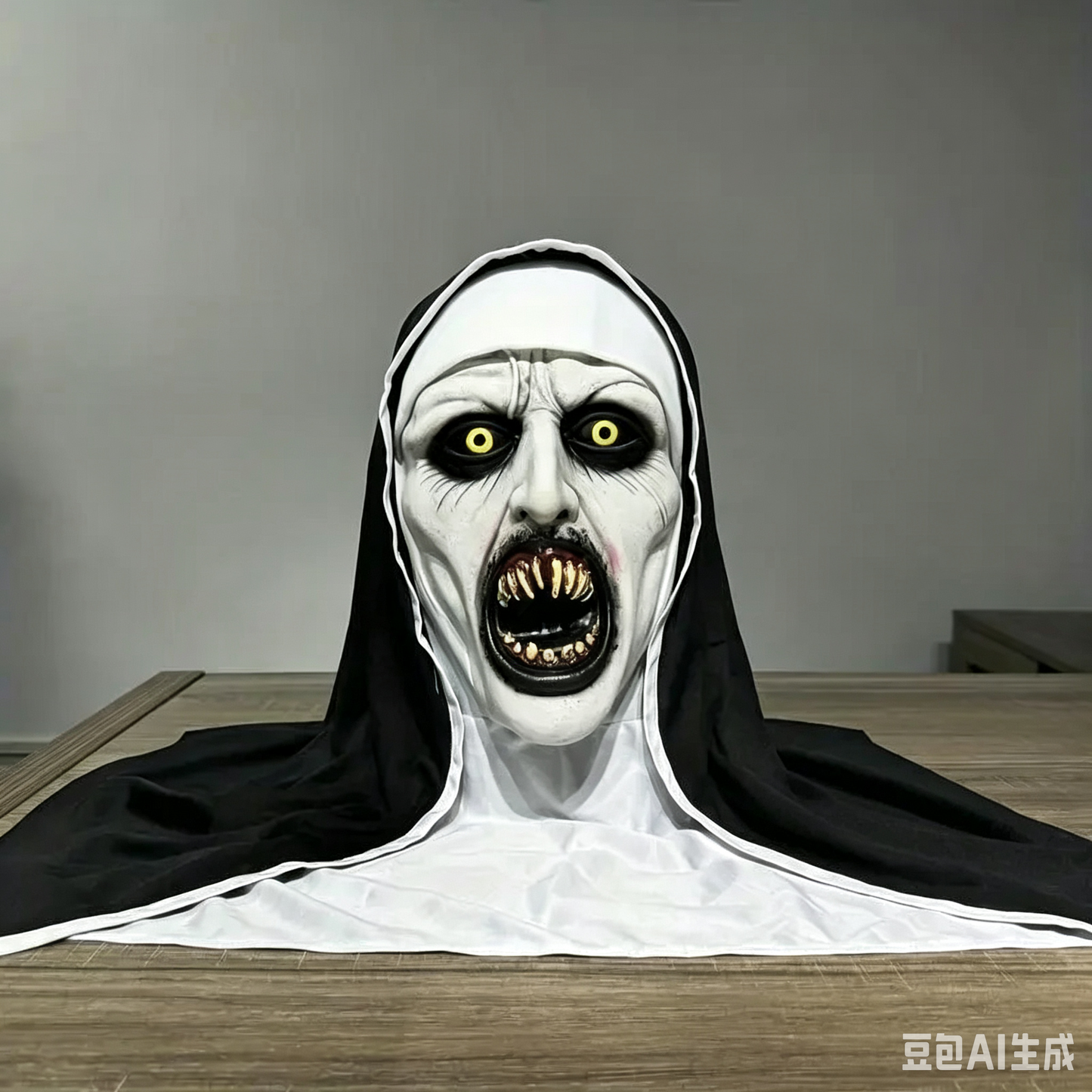 🎃Spooky Qualteus Nun Halloween Mask Latex Handwashable Cosplay Costume Accessory